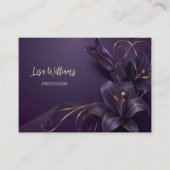 パープルリリーズラグジュアリー | 3D フラワー 名刺 (正面)