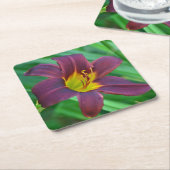 パープルリリーパーティーコースター スクエアペーパーコースター (アングル)