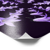 パープルリリーフラワーズ鏡抽象芸術アート8x8 フォトプリント            (角)