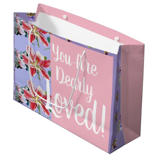 パープルリリーフローラユアアドリーラブ抱き枕 ラージペーパーバッグ (正面アングル)