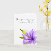 パープルリリー悔やみや弔慰サンキュー カード (黄色い花)