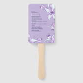 パープルリリー花フローラ春の結婚式プログラム ハンドファン (裏面)