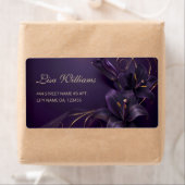 パープルリリー3Dフラワーズラグジュアリー名刺 ラベル (インサイチュ)