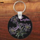 パープルリリー –  キーホルダー (正面)