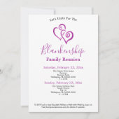 パープルリンクハートファミリー懇親会テンプレート 招待状 (正面)