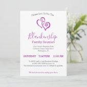 パープルリンクハートファミリー懇親会テンプレート 招待状 (スタンド正面)