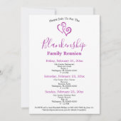 パープルリンクハートファミリー懇親会テンプレート 招待状 (正面)