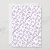 パープルリンクハートブライダルシャワーテンプレート 招待状 (裏面)