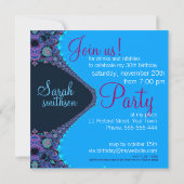 パープルリーフパーティー誕生日招待状 招待状 (裏面)