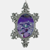 パープルレイクドリーミング スノーフレークピューターオーナメント (左)