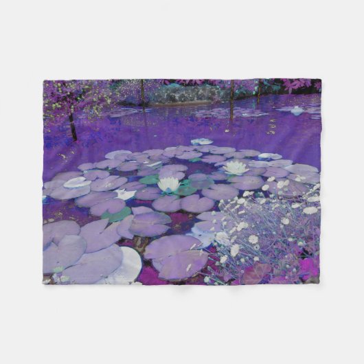 パープルレイクドリーミング フリースブランケット (正面(横))