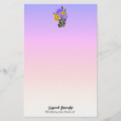 パープルレインボーグラデーションフローラカスタム両面 便箋 (正面)