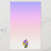 パープルレインボーグラデーションフローラカスタム両面 便箋 (裏面)