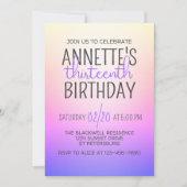 パープルレインボーグラデーション 招待状 (正面)