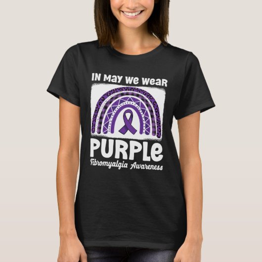 パープルレインボーサポートフィブロウォリアー線維筋痛 Tシャツ (正面)