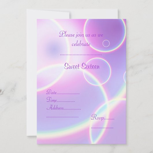 パープルレインボーサークルSWEET SIXTEEN招待状 招待状 (正面)
