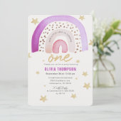 パープルレインボースターズ 1歳の誕生日パーティー 招待状 (スタンド正面)