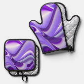 パープルレインボードリームス 鍋つかみ&鍋敷きセット (正面/裏面)