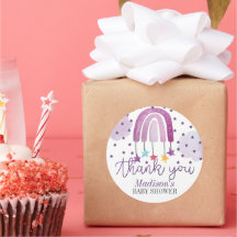 パープルレインボーベビーシャワーパステル