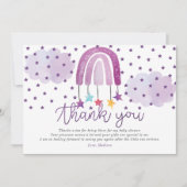 パープルレインボーベビーシャワー サンキューカード (正面)