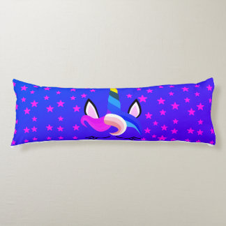パープルレインボーユニコーンスタープリント抱き枕 ボディピロー