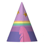 パープルレインボーユニコーン顔衣装パーティー帽子 パーティーハット (裏面)