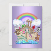 パープルレインボー動物園の誕生日パーティー 招待状 (裏面)