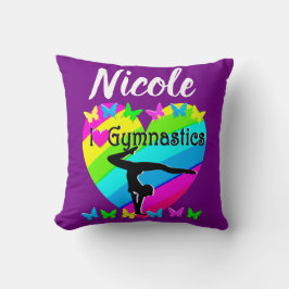 パープルレインボーI愛する体操デザイン クッション