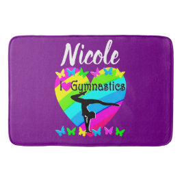パープルレインボーI愛する体操デザイン バスマット
