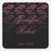 パープルレイヴン結婚ゴシック封筒用シール スクエアシール (正面)