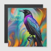 パープルレイヴン、ノーザンライト誕生日 マグネット招待状 (正面/裏面)