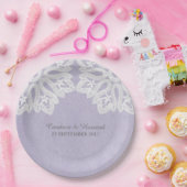 パープルレエレガントース紙プレート ペーパープレート (パーティー)