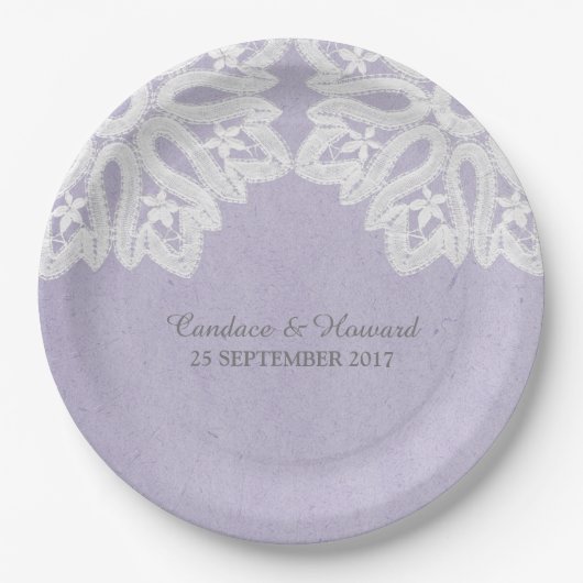 パープルレエレガントース紙プレート ペーパープレート (正面)