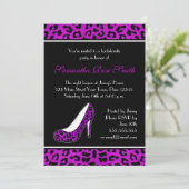 パープルレオパードアニマルプリントヒールバチェロレッテ 招待状 (スタンド正面)