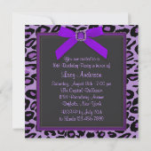 パープルレオパードスウィート16パーティー 招待状 (裏面)