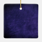 パープルレザー初めてのクリスマス 結婚した セラミックオーナメント (裏面)