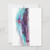 パープルレッドアクアウォーターカラーモダンウェディングRSVP 出欠カード (裏面)