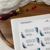 パープルレッドアクアウォーター色アート抽象芸術 ラベル