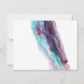 パープルレッドアクア抽象芸術水彩結婚式RSVP 出欠カード (裏面)