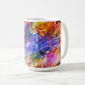 パープルレッドイエロー抽象芸術アート コーヒーマグカップ (正面右)
