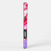 パープルレッドカラフル抽象芸術大理石液体テクスチャ iPhoneケース (右側面)