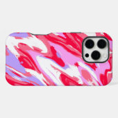 パープルレッドカラフル抽象芸術大理石液体テクスチャ iPhoneケース (裏面横)