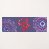 パープルレッドグリッターオムマンダラ ヨガマット (正面(横))