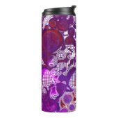 パープルレッドスワール大理石流体アート タンブラー (回転左)