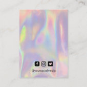 パープルレッドブルーフェイクホロイヤリングディスプレイカード 名刺 (裏面)