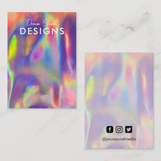 パープルレッドブルーフェイクホロイヤリングディスプレイカード 名刺 (正面/裏面)