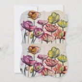 パープルレッドポピーフローラ60th誕生日招待状 招待状 (裏面)