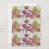 パープルレッドポピーフローラ60th誕生日招待状 招待状 (裏面)