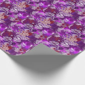 パープルレッド抽象芸術モダンフルードアート誕生日 ラッピングペーパー (角)