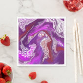 パープルレッド抽象芸術モダン大理石の流体アート スタンダードランチョンナプキン (インサイチュ)